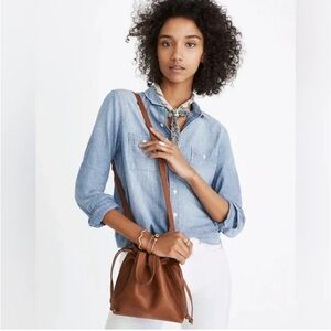 Madewell The Small Drawstring Transport Crossbody English Saddle